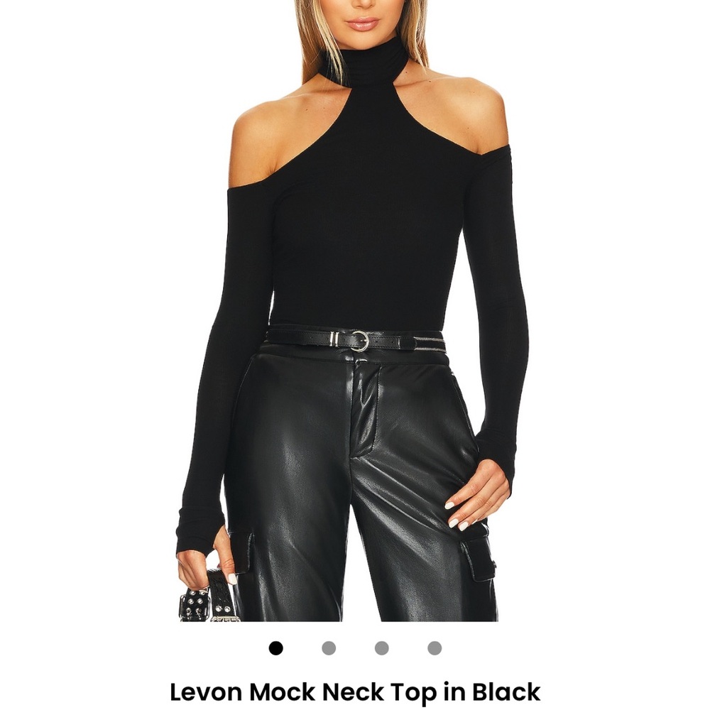 Black Mock Neck Top REVOLVE MICHAEL LAUREN
